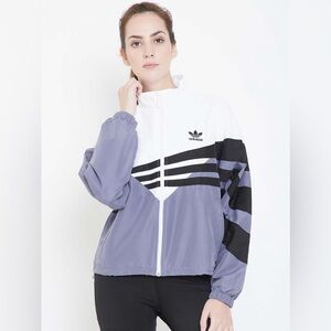 Adidas White and Purple Track Jacket